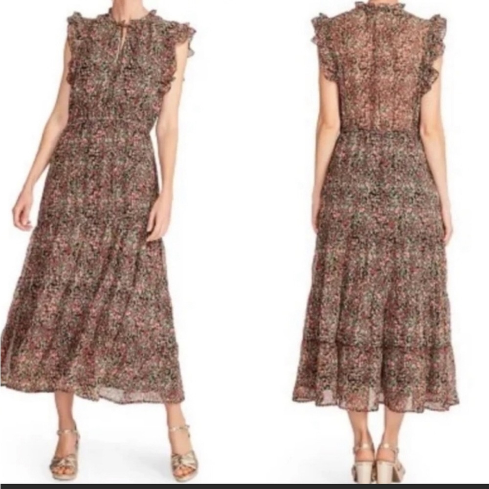Bb Dakota by Steve Madden Ditsy Floral Chiffon Midi Dress